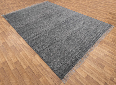 10x14 Large Charcoal Gray  Solid Plain  Wool Moroccan Boho Beni Ourain Rug, Berber rug 10x14....#1733